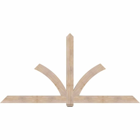 Ekena Millwork Redmond Smooth Timber Gable Bracket, Douglas Fir, 108"W x 54"H x 3 1/2"D x 5 1/2"F, 12/12 Pitch GBW108X54X0406RED00SDF